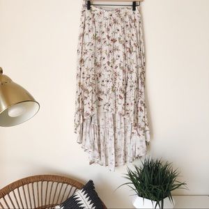 Floral High-Low Skirt